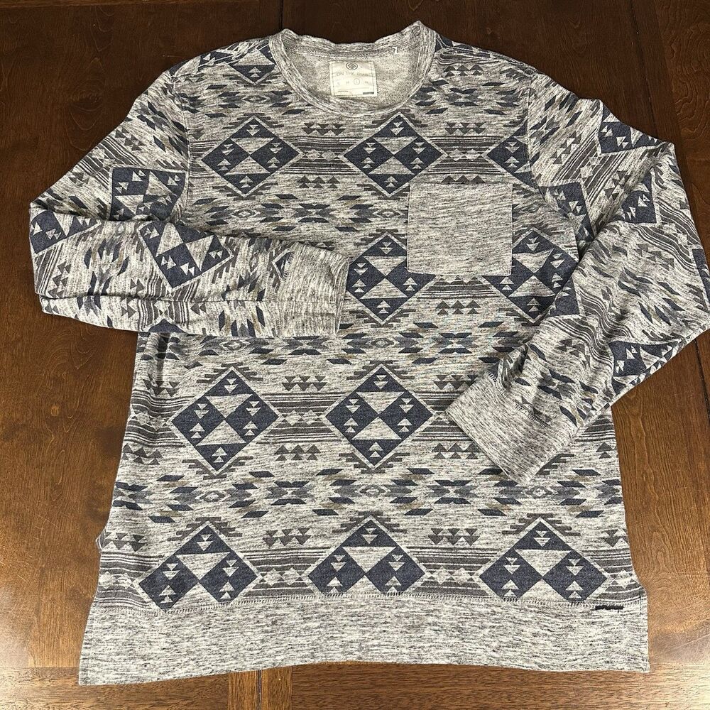On The Byas Aztec Tribal Print Pocket Sweatshirt Men's L Southwestern PacSun